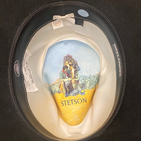 Kemosabe black Stetson beaver 4x cowboy hat felt fedora Nick fouquet 59 7 3/8 - Picture 2 of 5